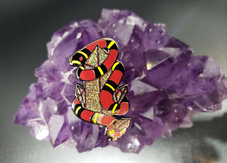 Gem Snake Enamel Pin